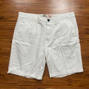 G&M Men's White Cotton Chino Shorts Size 34 Coastal Casual Vacation Streetwear